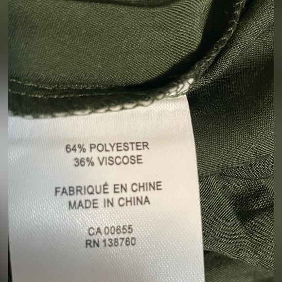 Sz  S Reitmans midi dress 3/4-Sleeve Empire Dress with Pleats green - Picture 10 of 10